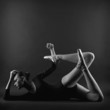 Portrait of young beautiful gymnast woman