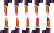 Beautiful lipsticks isolated on white background