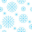 vector seamless pattern of snowflakes