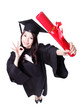 Happy graduate student girl