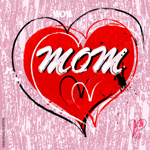 Vector: mother day illustration, grungy style, vector mother day illustration, grungy style, vector