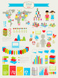 Back to school Infographic set with charts and other elements.