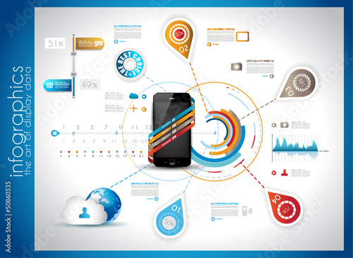 Vector: Infographic Template for Cloud computing data Infographic Template for Cloud computing data
