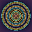 Ornamental Round Knitted Pattern, Style Circle Simple Color Vect