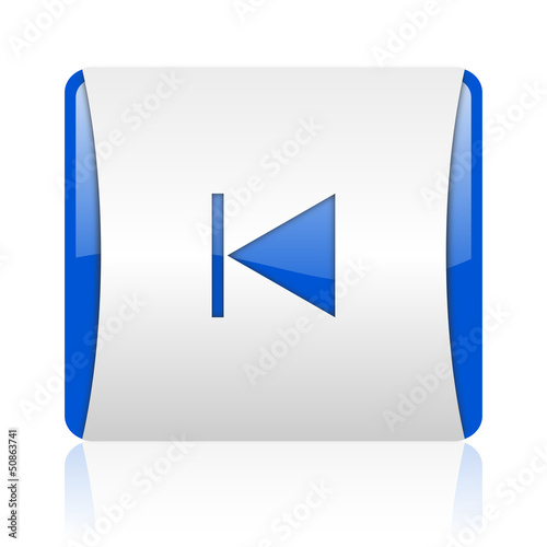 Illustration: prev blue square web glossy icon prev blue square web glossy icon