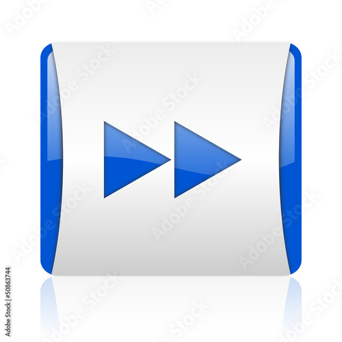 Illustration: scroll blue square web glossy icon scroll blue square web glossy icon