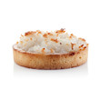 Coconut individual pie isolated on white