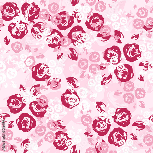 Vector: Seamless pattern with pink and white roses. Vector illustration. Seamless pattern with pink and white roses. Vector illustration.