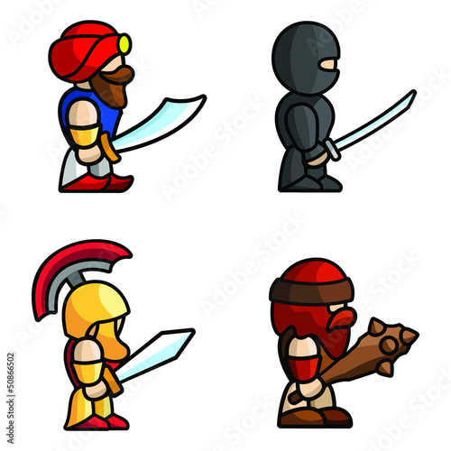Vector: Historical battle characters Historical battle characters