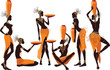 African women isolated over white background