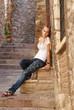 Beautiful blond woman outdoor