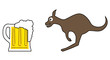 Beer and kangaroo