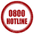 Grunge Stempel rot rund 0800 HOTLINE