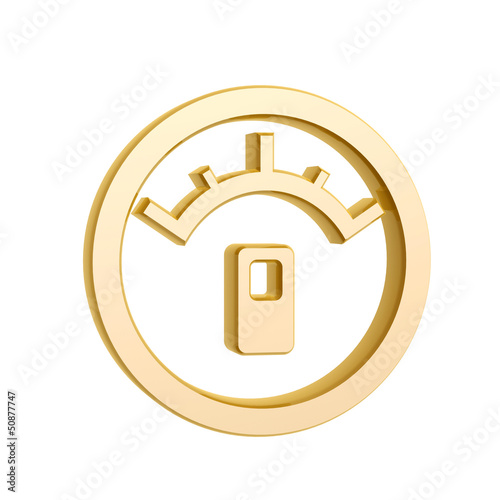 Illustration: golden oil meter symbol golden oil meter symbol
