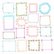 Vintage photo frames set, doodle style, ornamental photo frames