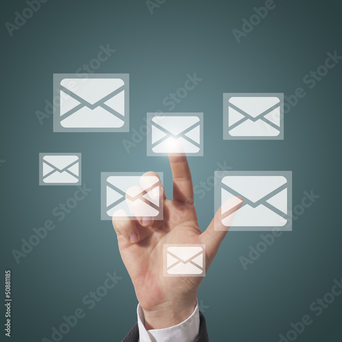 Photo: businessman open email businessman open email