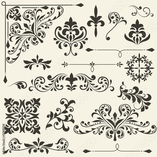 Vector: vector vintage floral design elements vector vintage floral design elements