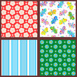 Spring and summer seamless patterns or backgrounds