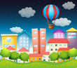 An air balloon at the city