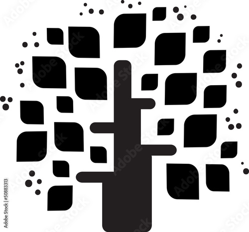 Vector: Stylized vector black tree Stylized vector black tree