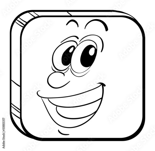 Vector: A cube with a face of a man A cube with a face of a man