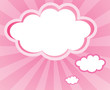 A cloud with a pink background