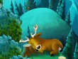 The deer in the forest - illustration for the children