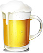 A glass of cold beer