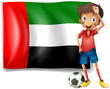 Vector: The UAE flag and the male athlete The UAE flag and the male athlete