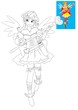The page with exercises for kids - coloring book