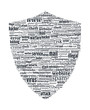 Hacker Shield Vector Word Cloud - Internet Security Concept
