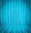 Blue wooden room interior