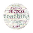 Coaching Concept Vector Word Cloud on white background