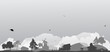landscape with grey village