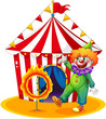 A tent at the back of the clown and the ring of fire