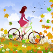 Vector: Beautiful girl on the bike Beautiful girl on the bike