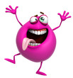 3d cartoon cute pink monster