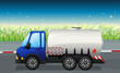 An oil tanker at the road