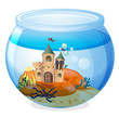A castle inside the aquarium