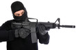 Einbrecher mit Maschinengewehr