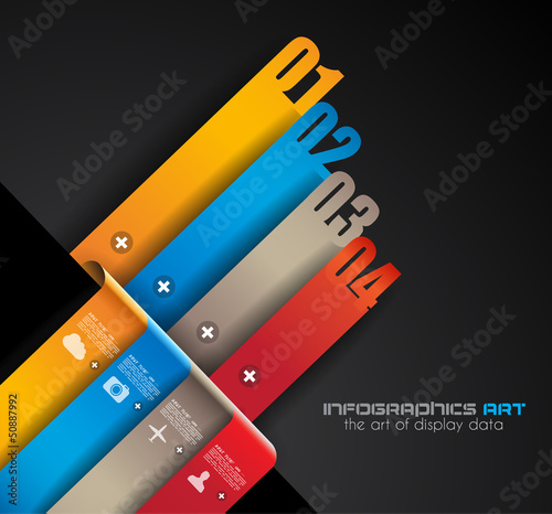 Vector: Infographic design template with paper tags. Infographic design template with paper tags.