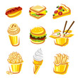 Fast food set. Vector