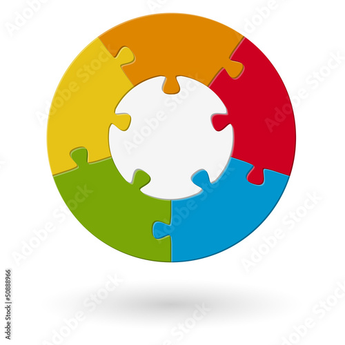 Vector: Puzzle rund - Basis mit 5 Optionen Puzzle rund - Basis mit 5 Optionen