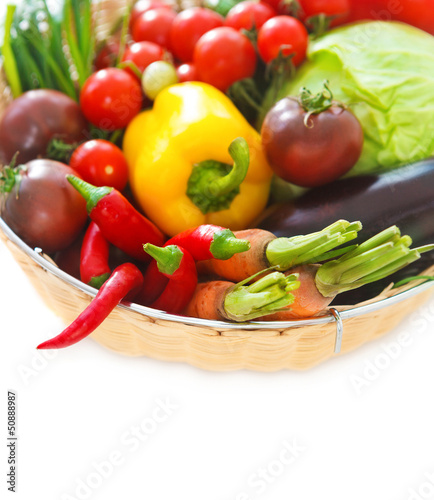 Photo: Vegetables still life on the white background Vegetables still life on the white background