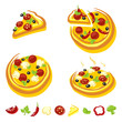 pizza set. Vector