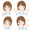 女性　様々な表情　スーツ