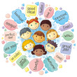 Cute Personages Gathering For Communication
