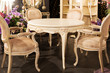 Table and chairs in a furniture store