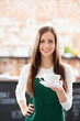 Waitress serving coffee