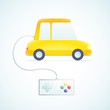 car with a gamepad